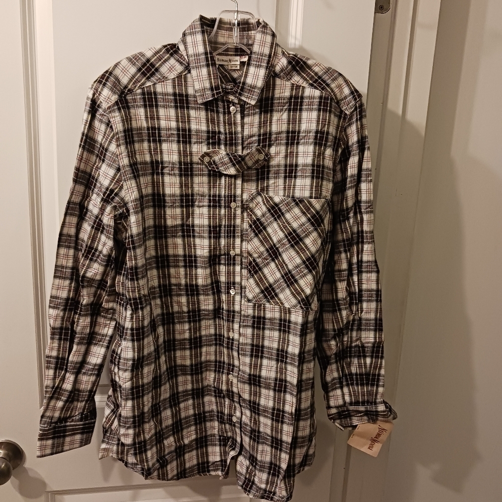 NWT Vintage Neiman Marcus plaid button down shirt